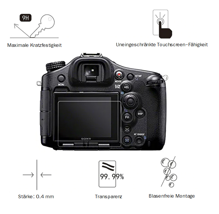 Pellicola In Vetro Temperato LYNCA Per Sony A99 - 0,4mm, Antigraffio