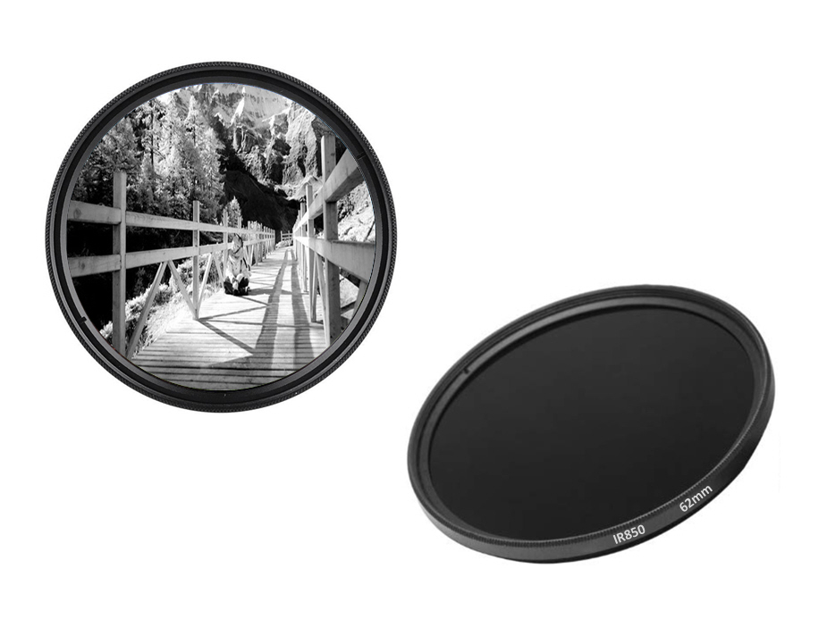 Filtre Infrarouge IR850 - 62 Mm - Verre Optique - Filetage Intérieur/extérieur