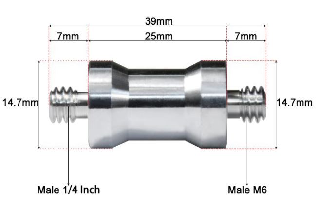 Adaptateur Photo 1/4” Mâle – 3/8” Femelle + Vis Trépied En Alu – CS011