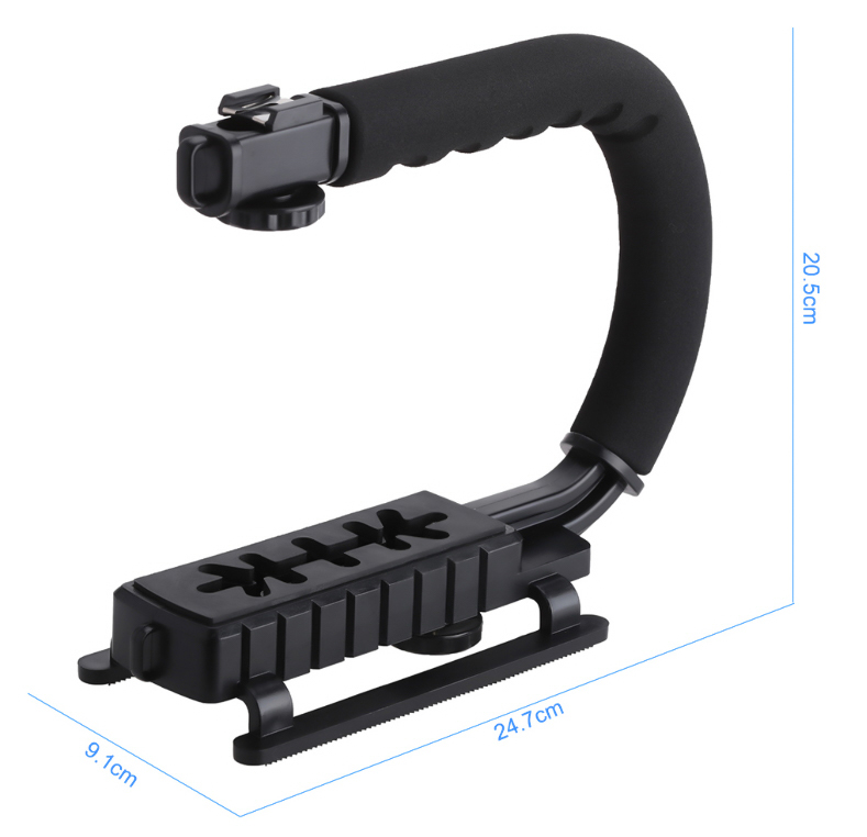 Zeadio Video Action Stabiliserend Handgreep Handheld Stabilizer met Koude Schoen Mount voor alle DSLR Camera Camcorder