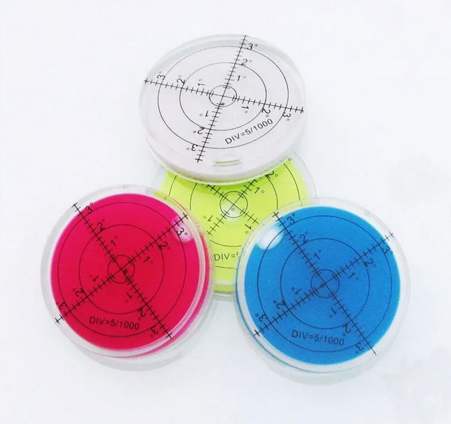 Livella A Bolla Circolare BullsEye – Alta Precisione, Diametro 66 Mm, Liquido Giallo